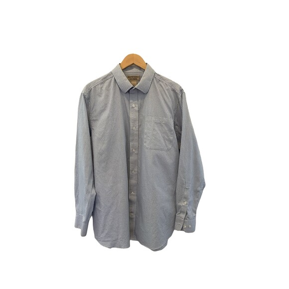 Duluth Trading Co Wrinkle Fighter Relaxed Fit Blue White Long Sleeve button up L - Picture 1 of 4